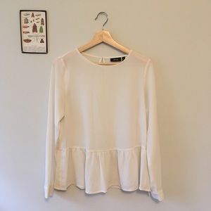White peplum blouse